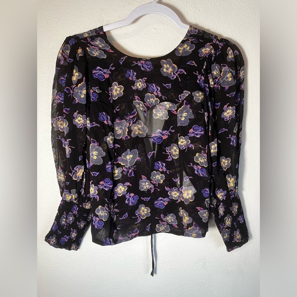 Ganni Printed Georgette Blouse Size 32 or XXS - Picture 5 of 10